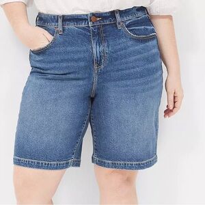 Lane Bryant Boyfriend Fit Bermuda Jean Shorts Medium Wash 26
